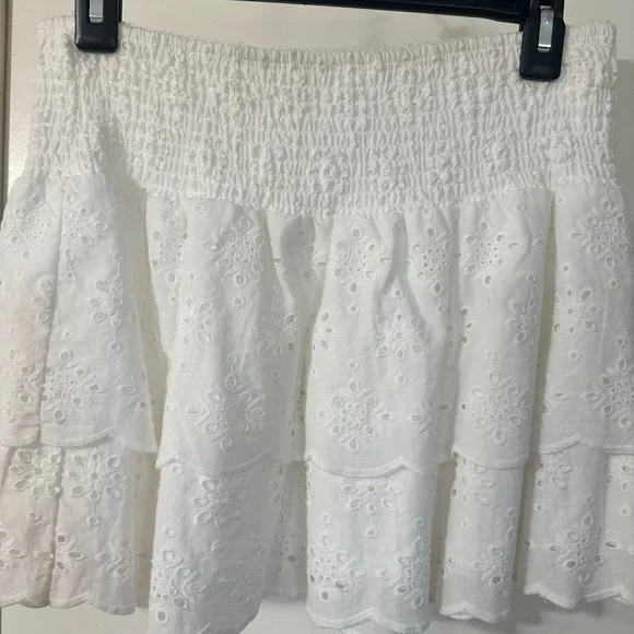 White Eyelet Women's Skirt - Picture 4 of 6